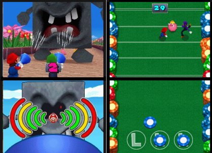 On the left screen the game mario games ds. On the left screen the game